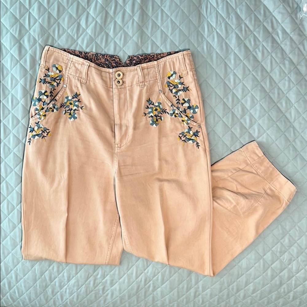 Anthropologie embroidered pants